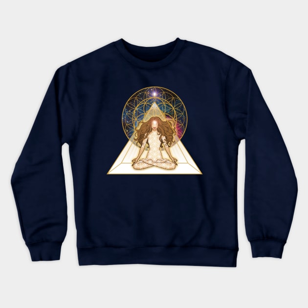 Flower of Life Pyramid Crewneck Sweatshirt by MandalaSoul